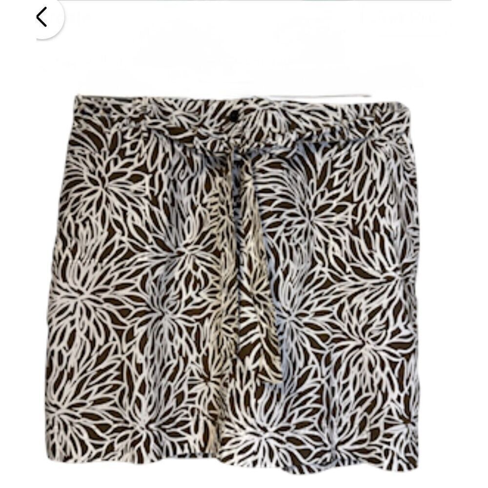 Lands End Women’s Skort Plus Sz. 22W Self Belt Pockets Brown/White